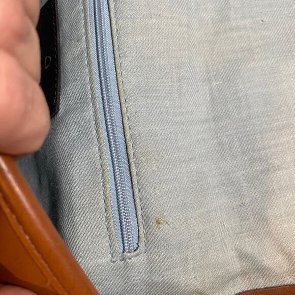 Liz Claiborne Brown Vegan Leather Messenger Shoulder Bag Women - Picture 15 of 16